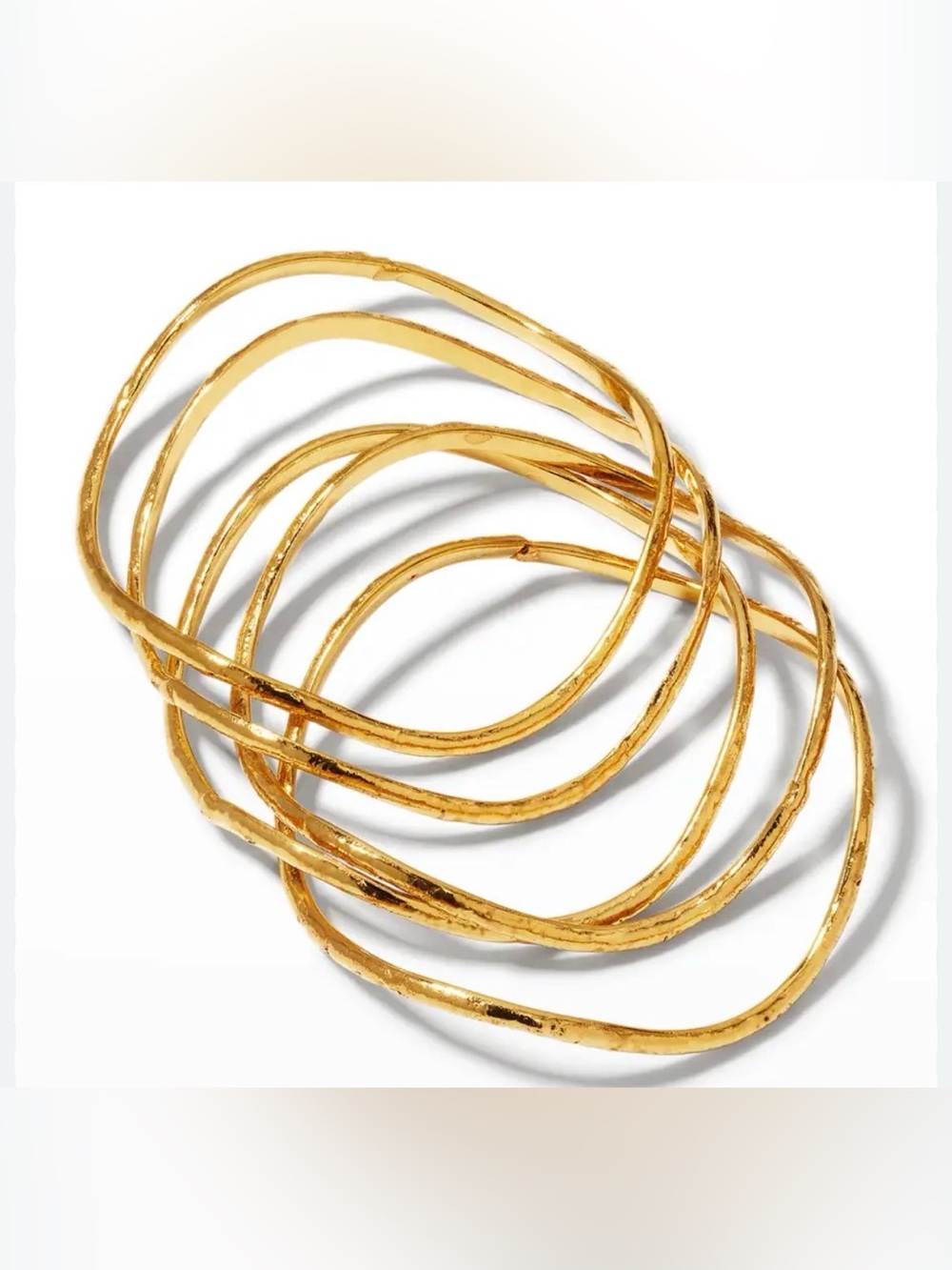 Sylvia Toledano Flow 22k Gold Plated Stackable Bangle Bracelet set NWT